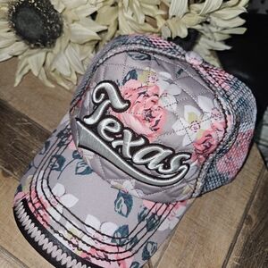 Robin Ruth Floral Quilted Trucker Hat - Pink & Gray